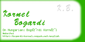 kornel bogardi business card